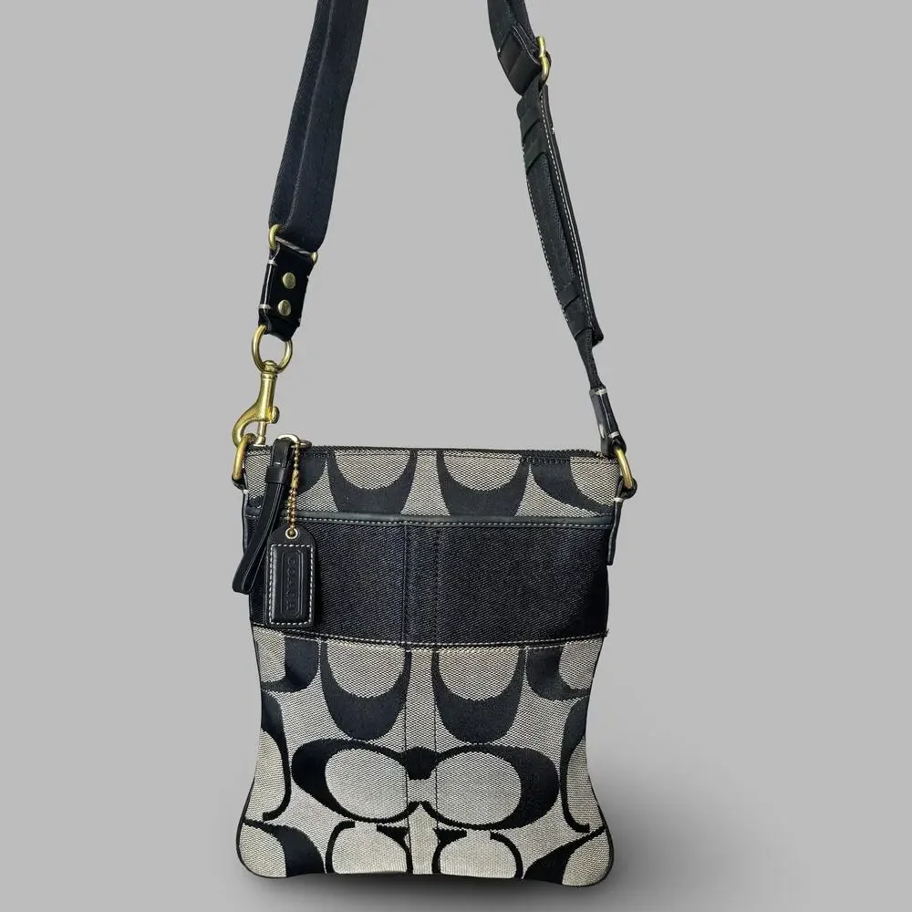 Coach Signature Jacquard Stripe Swingpack Crossbody Bag